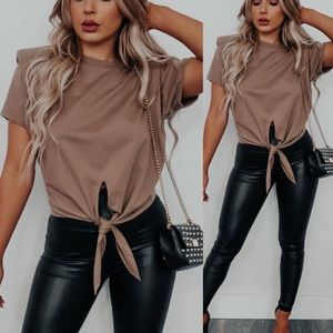 . Shop Hope’s Taupe Rocker Tie Top